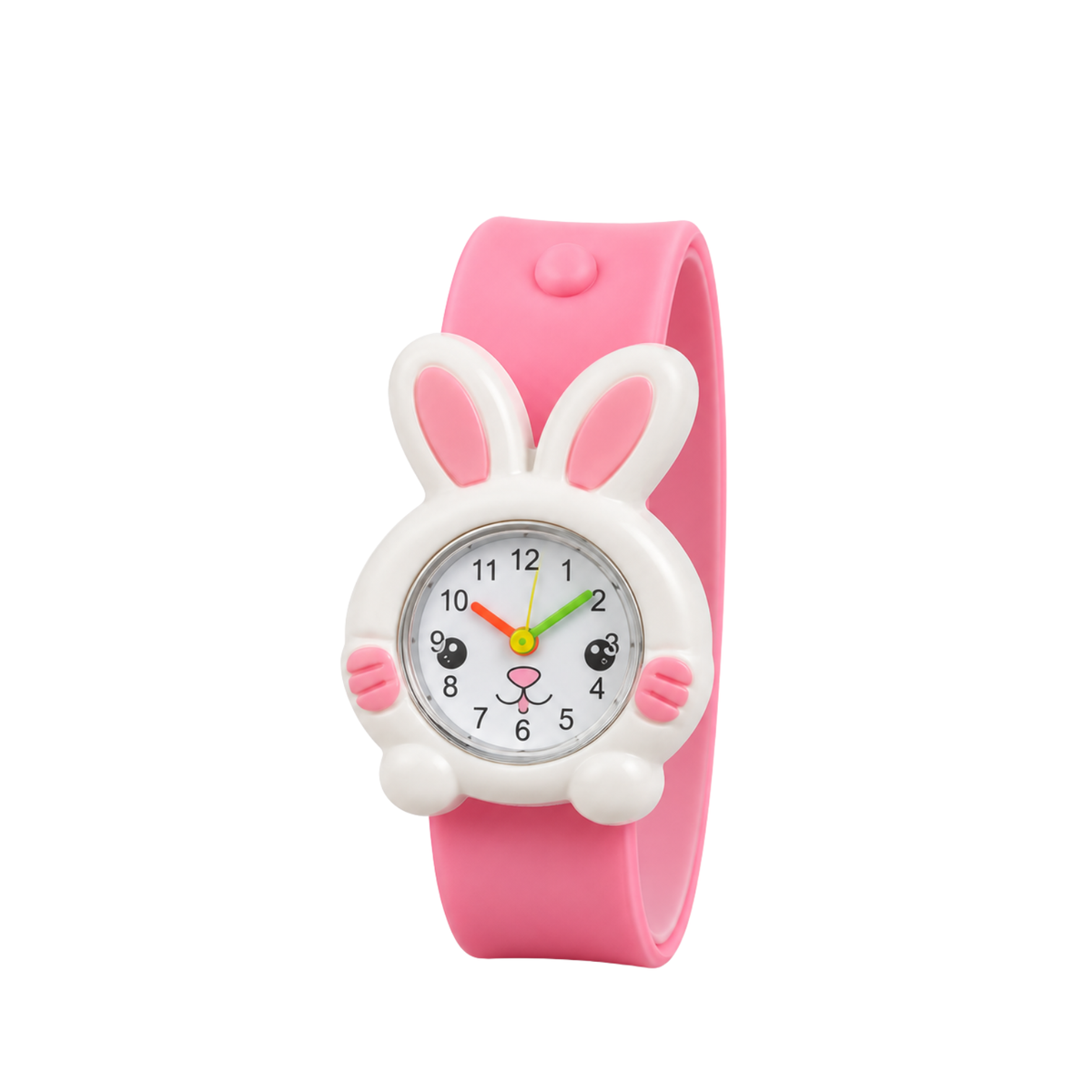 Pink Bunny Analog Watch for Kids - 3D Bunny Design