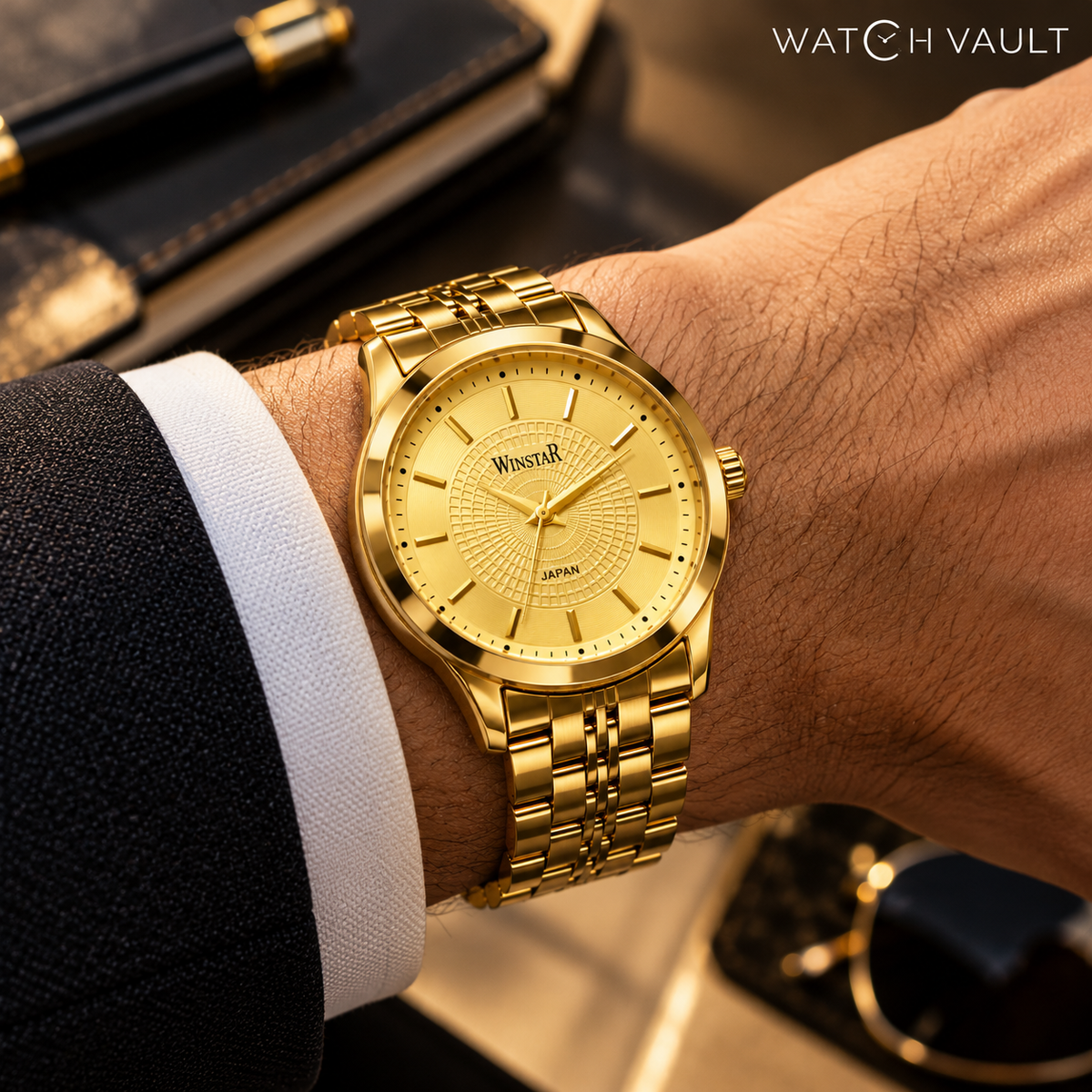 Winstar Men's Gold Stainless Steel Analog Watch