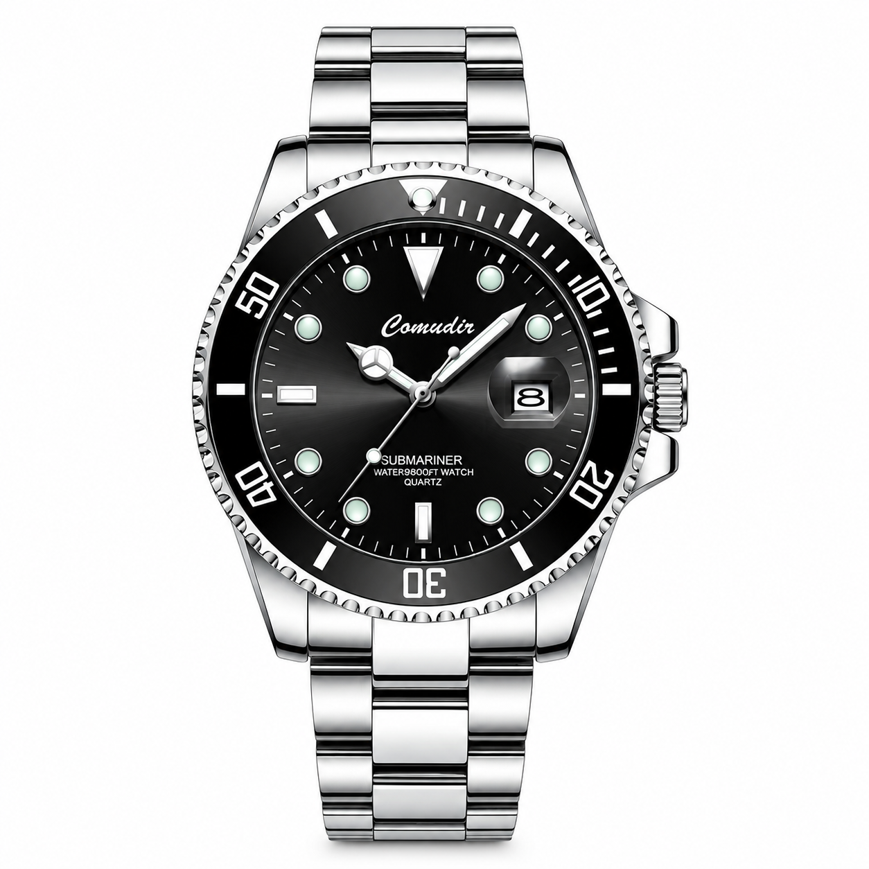 CARMOUDI Men's Quartz Watch – Blue Water Ghost | Calendar | Luminous | 30M Waterproof