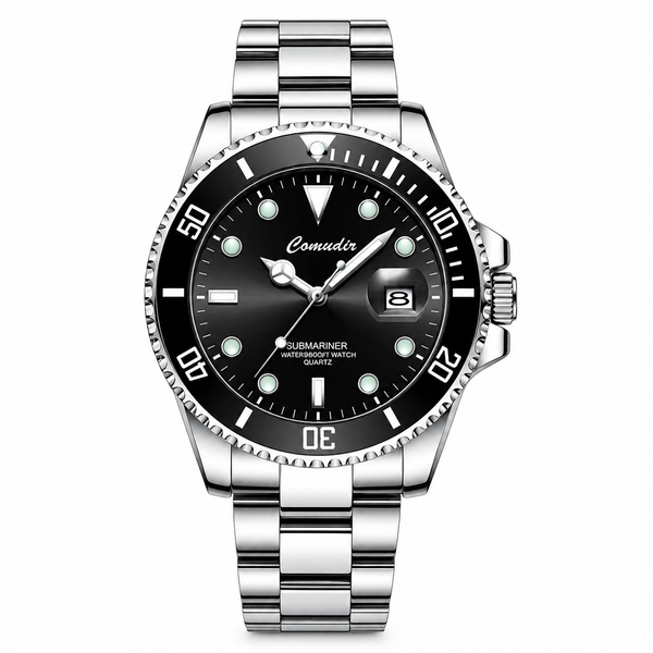 CARMOUDI Men's Quartz Watch – Blue Water Ghost | Calendar | Luminous | 30M Waterproof
