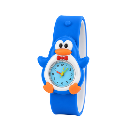Blue Penguin Analog Watch for Kids - 3D Penguin Design