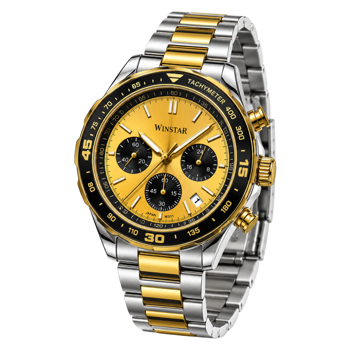 Winstar Men's Gold & Silver Stainless Steel Watch - Chronograph Style