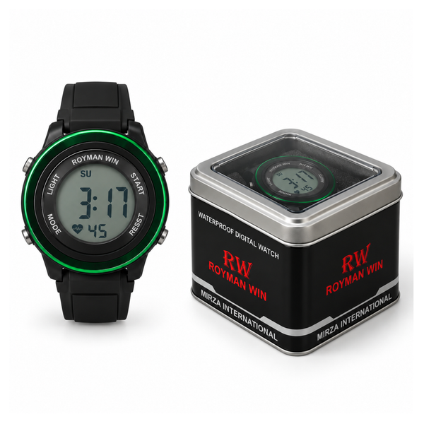 Royman Win Kids Digital Sports Watch - Black & Green