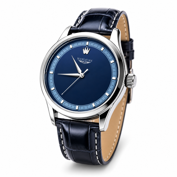 BINLIHUAN Men's Quartz Watch – 40mm Round Dial | Leather Strap | Daily Waterproof