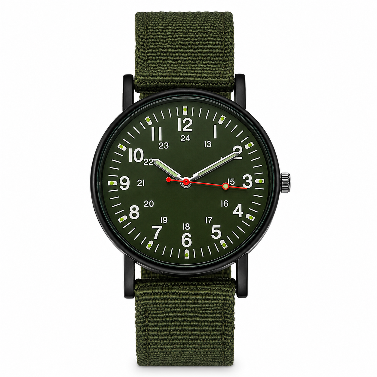 Men's Sport Quartz Watch – Black Nylon Strap | Military Style | Casual Outdoor