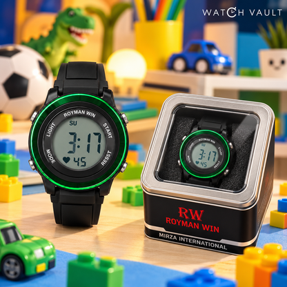 Royman Win Kids Digital Sports Watch - Black & Green
