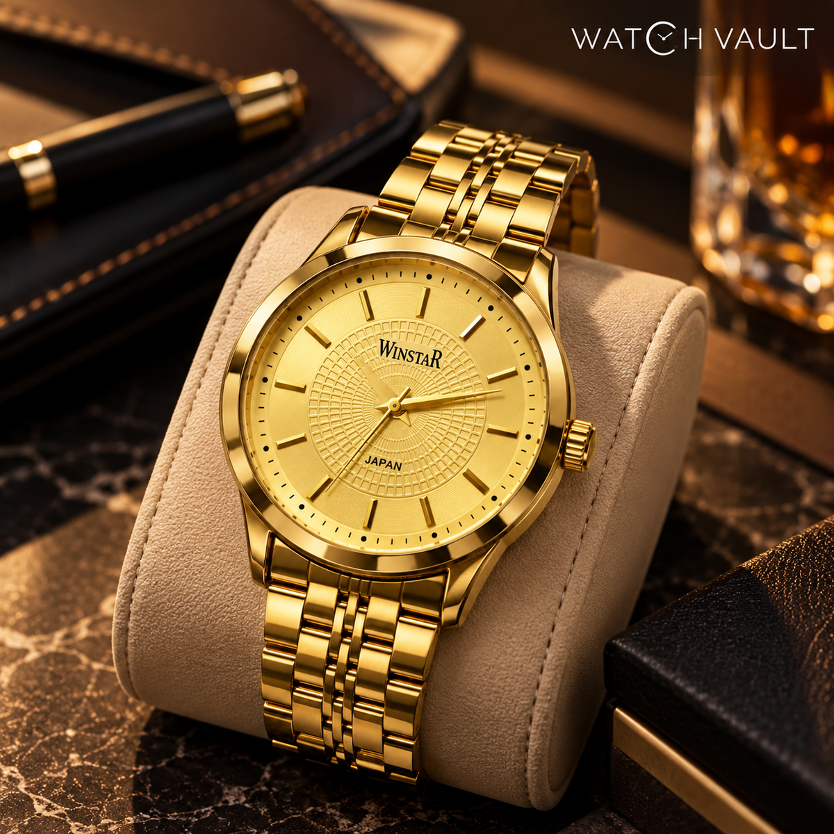 Winstar Men's Gold Stainless Steel Analog Watch